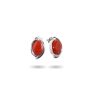 Orecchini in argento con corallo taglio fantasy