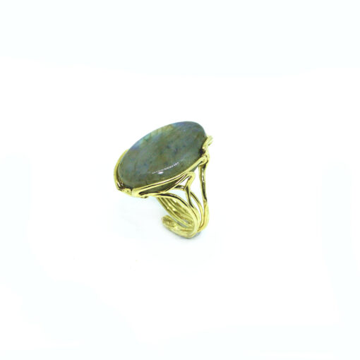Anello in Argento dorato con Pietra Labradorite - immagine 2