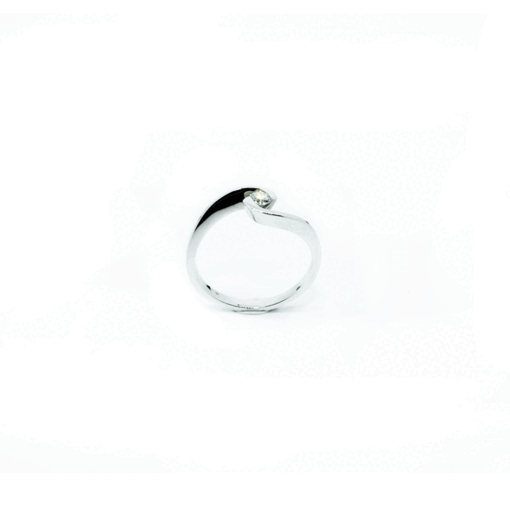 Anello-Solitario-oro bianco 750-Diamante taglio brillante